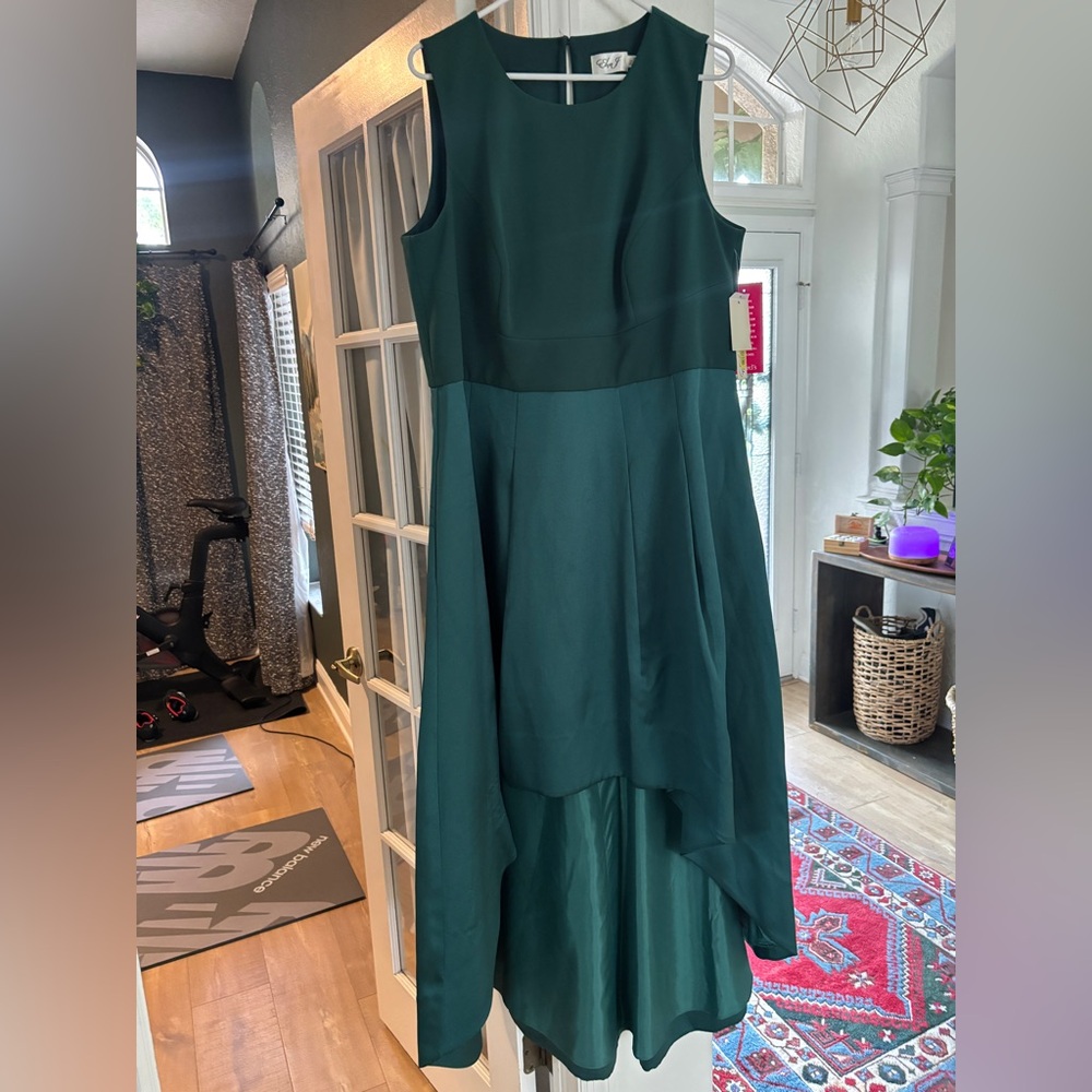 Eliza J Elegant Green Sleeveless Dress High Low Size 16W NWT